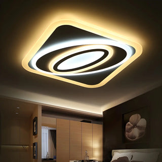 Living Room Wormhole Rectangle LED Flush Mount Light Zawala Image - 4