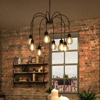 ZOWALA - Spider Mesh Large Multi-Light Edison Bulb Chandelier Image - 1