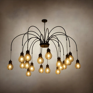 ZOWALA - Spider Mesh Large Multi-Light Edison Bulb Chandelier Image - 11