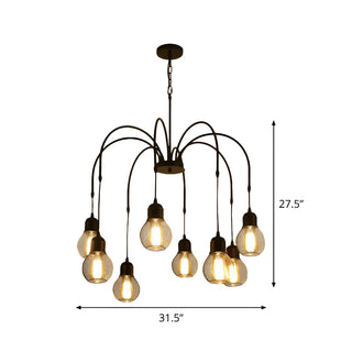 ZOWALA - Spider Mesh Large Multi-Light Edison Bulb Chandelier #size