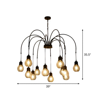 ZOWALA - Spider Mesh Large Multi-Light Edison Bulb Chandelier Image - 13