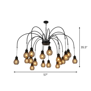 ZOWALA - Spider Mesh Large Multi-Light Edison Bulb Chandelier Image - 14
