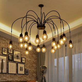 ZOWALA - Spider Mesh Large Multi-Light Edison Bulb Chandelier Image - 2