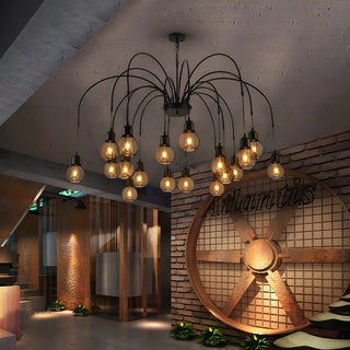 ZOWALA - Spider Mesh Large Multi-Light Edison Bulb Chandelier Image - 3