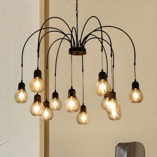 ZOWALA - Spider Mesh Large Multi-Light Edison Bulb Chandelier Image - 4