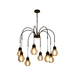 ZOWALA - Spider Mesh Large Multi-Light Edison Bulb Chandelier Image - 5