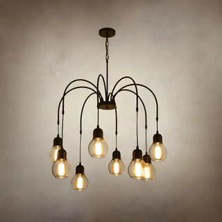 ZOWALA - Spider Mesh Large Multi-Light Edison Bulb Chandelier Image - 6