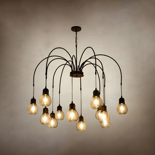 ZOWALA - Spider Mesh Large Multi-Light Edison Bulb Chandelier Image - 9