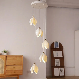 ZOWALA - Art Deco Modern Ceramic Flower Lotus Pendant Light Image - 1