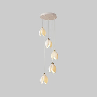 ZOWALA - Art Deco Modern Ceramic Flower Lotus Pendant Light Image - 10