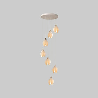 ZOWALA - Art Deco Modern Ceramic Flower Lotus Pendant Light Image - 11