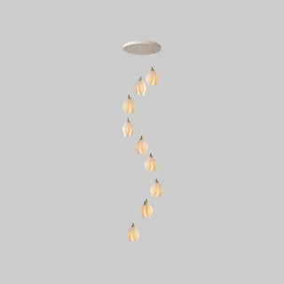 ZOWALA - Art Deco Modern Ceramic Flower Lotus Pendant Light Image - 12
