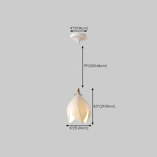ZOWALA - Art Deco Modern Ceramic Flower Lotus Pendant Light #size