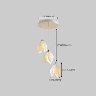 ZOWALA - Art Deco Modern Ceramic Flower Lotus Pendant Light Image - 21