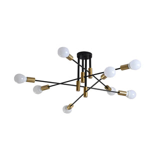ZOWALA - Sputnik Black Gold Suspension Orb Chandelier Image - 6