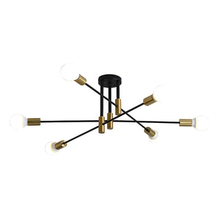 ZOWALA - Sputnik Black Gold Suspension Orb Chandelier Image - 7