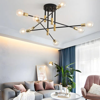 ZOWALA - Sputnik Black Gold Suspension Orb Chandelier Image - 9