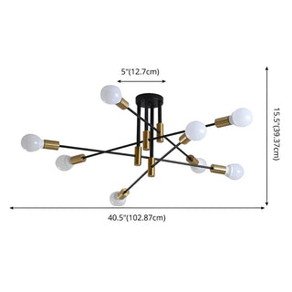 ZOWALA - Sputnik Black Gold Suspension Orb Chandelier #size