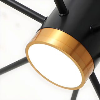 ZOWALA - Black Cylinder Iron Living Room Sputnik Chandelier Image - 13