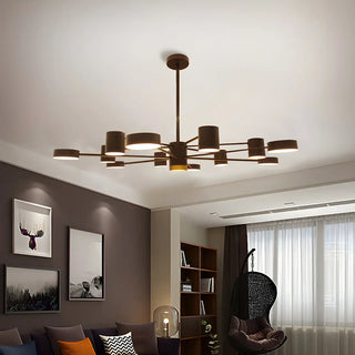 ZOWALA - Black Cylinder Iron Living Room Sputnik Chandelier Image - 3