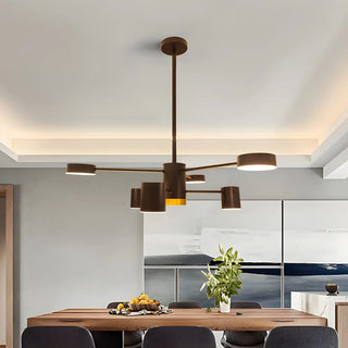ZOWALA - Black Cylinder Iron Living Room Sputnik Chandelier Image - 4