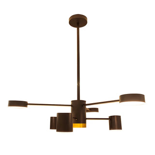 ZOWALA - Black Cylinder Iron Living Room Sputnik Chandelier Image - 5