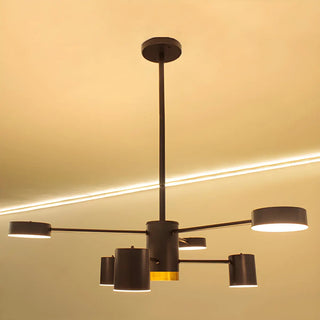 ZOWALA - Black Cylinder Iron Living Room Sputnik Chandelier Image - 6