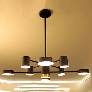ZOWALA - Black Cylinder Iron Living Room Sputnik Chandelier Image - 7