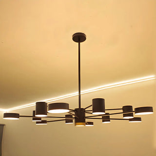 ZOWALA - Black Cylinder Iron Living Room Sputnik Chandelier Image - 8