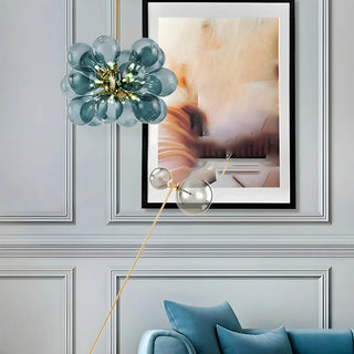 ZOWALA - Sputnik Blue Glass Bubble Chandelier Image - 15