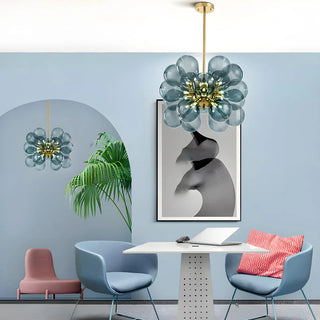 ZOWALA - Sputnik Blue Glass Bubble Chandelier Image - 16