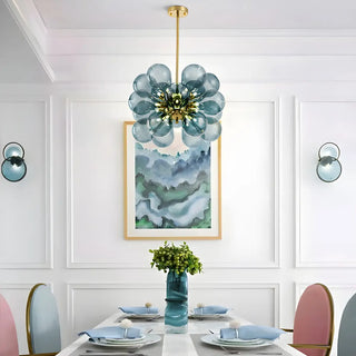 ZOWALA - Sputnik Blue Glass Bubble Chandelier Image - 3