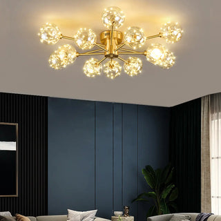 ZOWALA - Large Gold Bubble Semi-Flush Mount Light 12-Light Image - 1