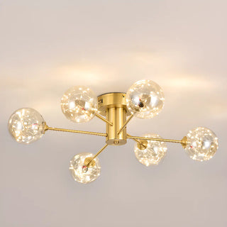 ZOWALA - Large Gold Bubble Semi-Flush Mount Light 12-Light Image - 10