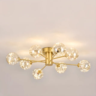 ZOWALA - Large Gold Bubble Semi-Flush Mount Light 12-Light Image - 11