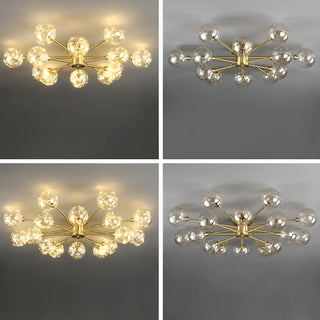 ZOWALA - Large Gold Bubble Semi-Flush Mount Light 12-Light Image - 14