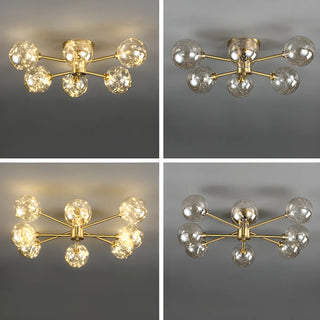 ZOWALA - Large Gold Bubble Semi-Flush Mount Light 12-Light Image - 15
