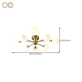 ZOWALA - Large Gold Bubble Semi-Flush Mount Light 12-Light Image - 20