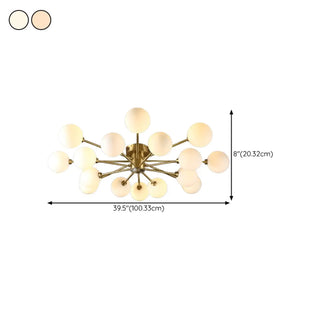 ZOWALA - Large Gold Bubble Semi-Flush Mount Light 12-Light Image - 22