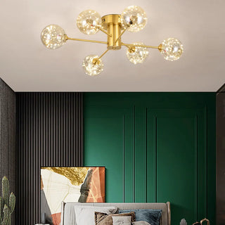 ZOWALA - Large Gold Bubble Semi-Flush Mount Light 12-Light Image - 3