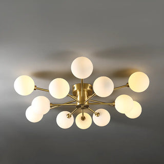 ZOWALA - Large Gold Bubble Semi-Flush Mount Light 12-Light Image - 8