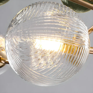 ZOWALA - Green Glass Ball Living Room Downrod Sputnik Chandelier Image - 13