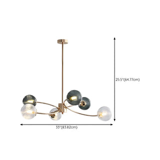 ZOWALA - Green Glass Ball Living Room Downrod Sputnik Chandelier #size