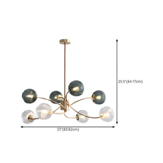 ZOWALA - Green Glass Ball Living Room Downrod Sputnik Chandelier Image - 15