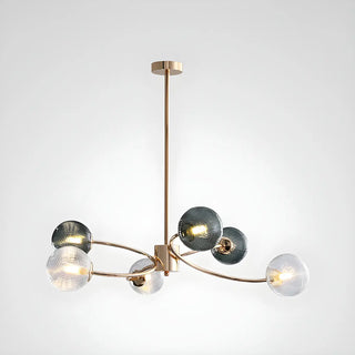 ZOWALA - Green Glass Ball Living Room Downrod Sputnik Chandelier Image - 4