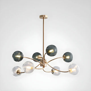 ZOWALA - Green Glass Ball Living Room Downrod Sputnik Chandelier Image - 5