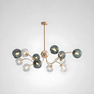 ZOWALA - Green Glass Ball Living Room Downrod Sputnik Chandelier Image - 7