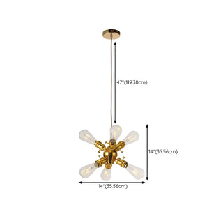 ZOWALA - Sputnik Mini Industrial Bulb Chandelier #size