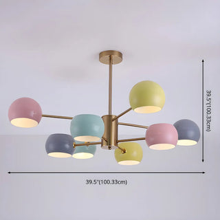 ZOWALA - Sputnik Multi-Color Metal Dome Chandelier #size