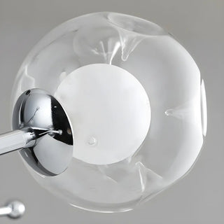 Clear Glass Ball Large Silver Living Room Sputnik Chandelier Image - 3